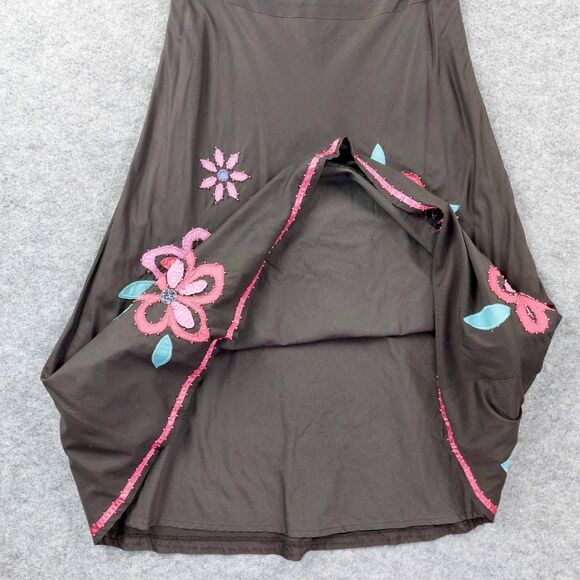 Boden Floral Cotton Skirt 14 Brown 100% Cotton Lined Festival Hippie Artwear - Picture 7 of 9